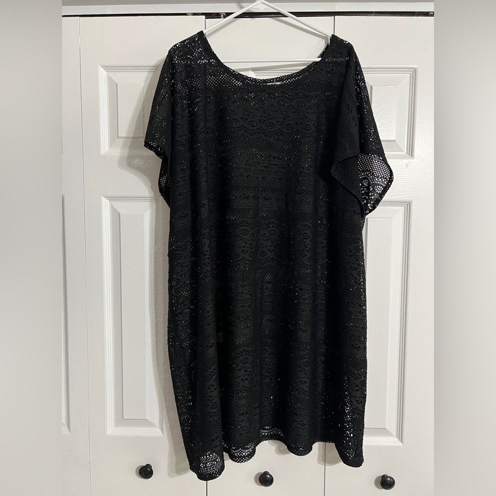 Terra & Sky Black Lace Swim Cover-Up